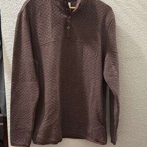 Sonoma Men's Brown Quilted Crewneck Sweater
